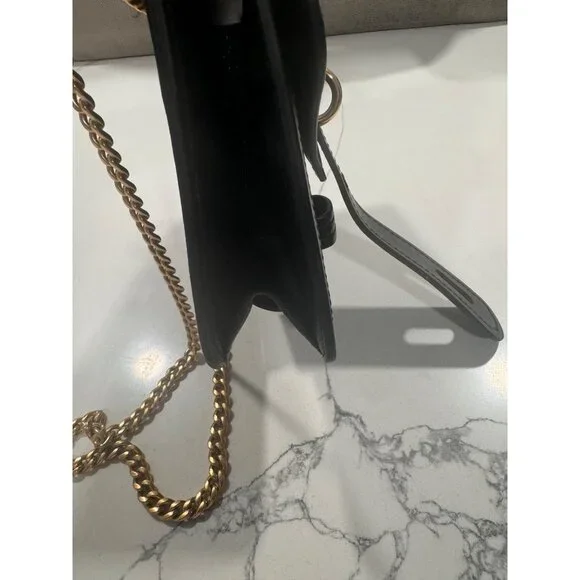 Chloé purse Aby Chain Leather Crossbody Bag With Gold Chain Strap & Buckle - Picture 12 of 14